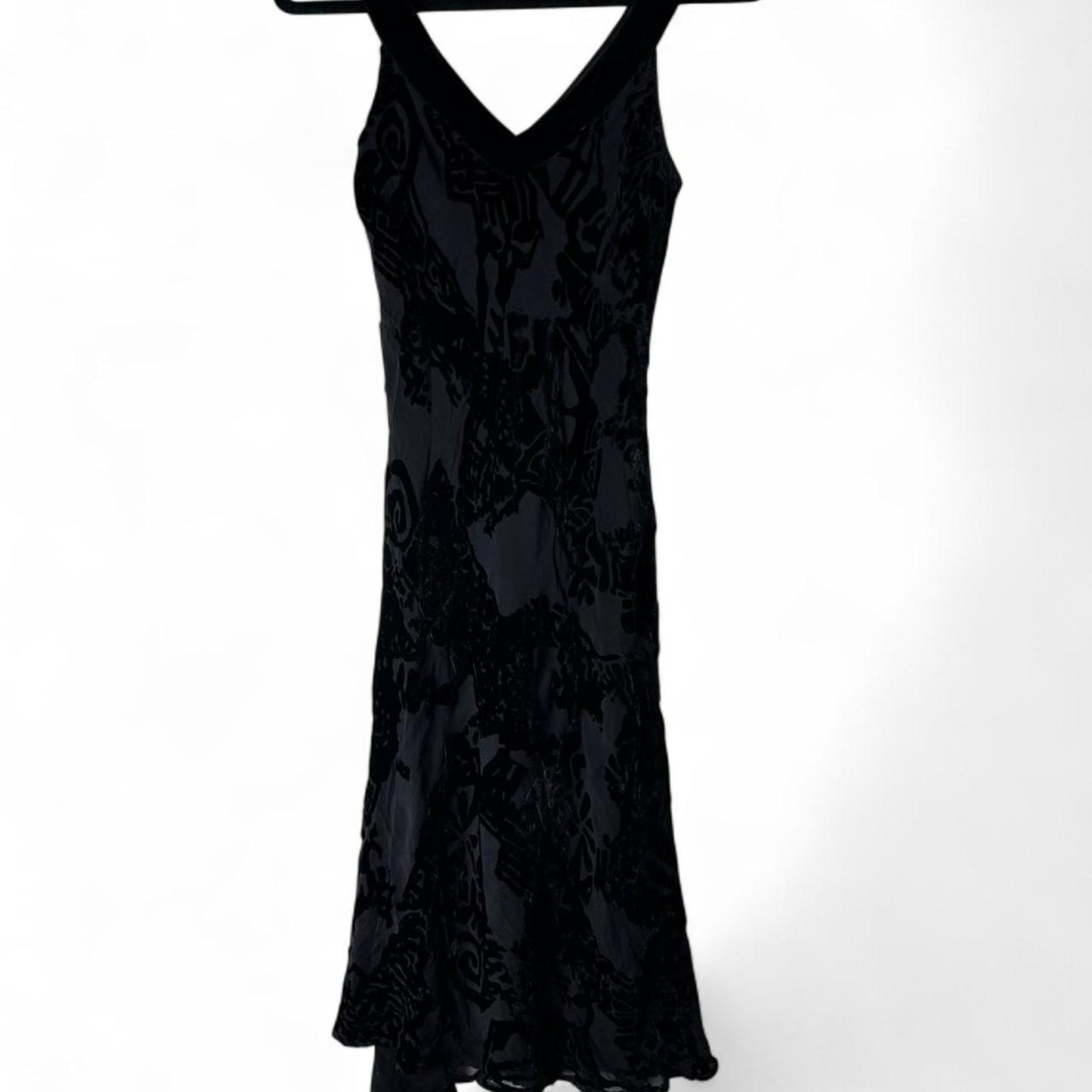 Black silk burnout velvet floral