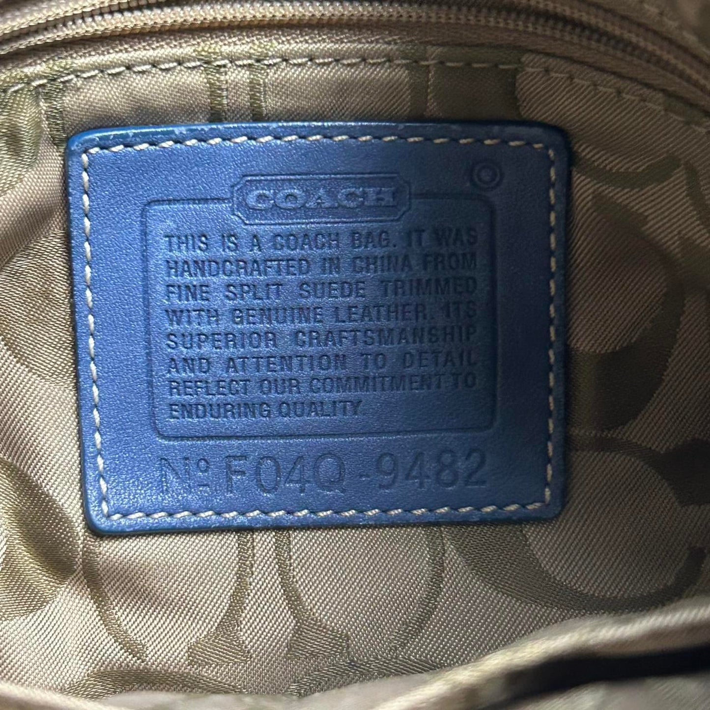 2004 Rare Vintage Blue Coach Suede Leather Soho Crossbody Bag - Gold Hardware Monogram