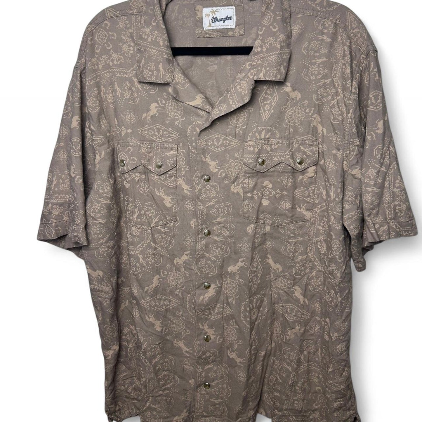Brown wrangler button up shirt westernwear