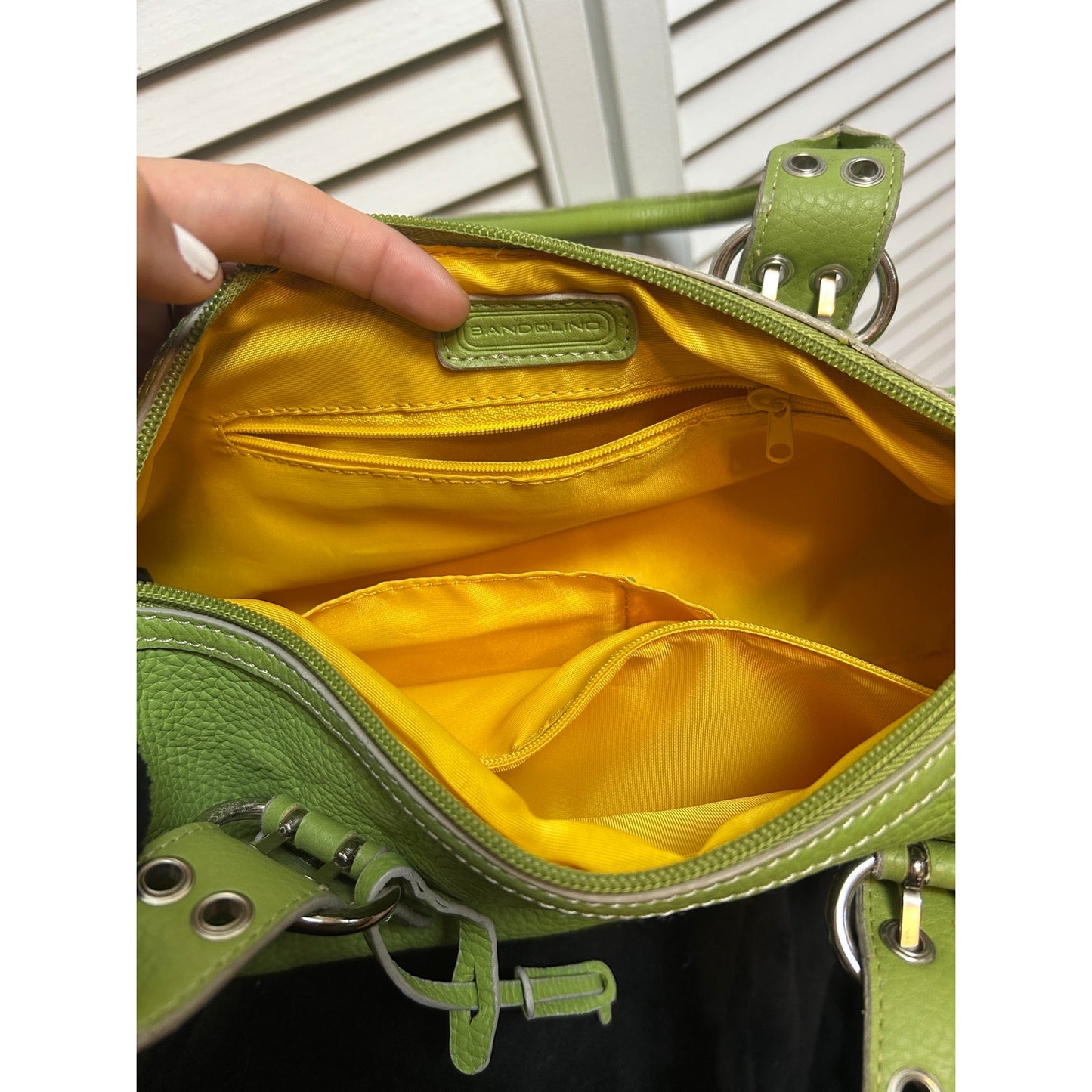 Y2K Limettengrüne Baguette-Tasche 💚 Schnallen-Akzent It-Girl Umhängetasche Bandolino