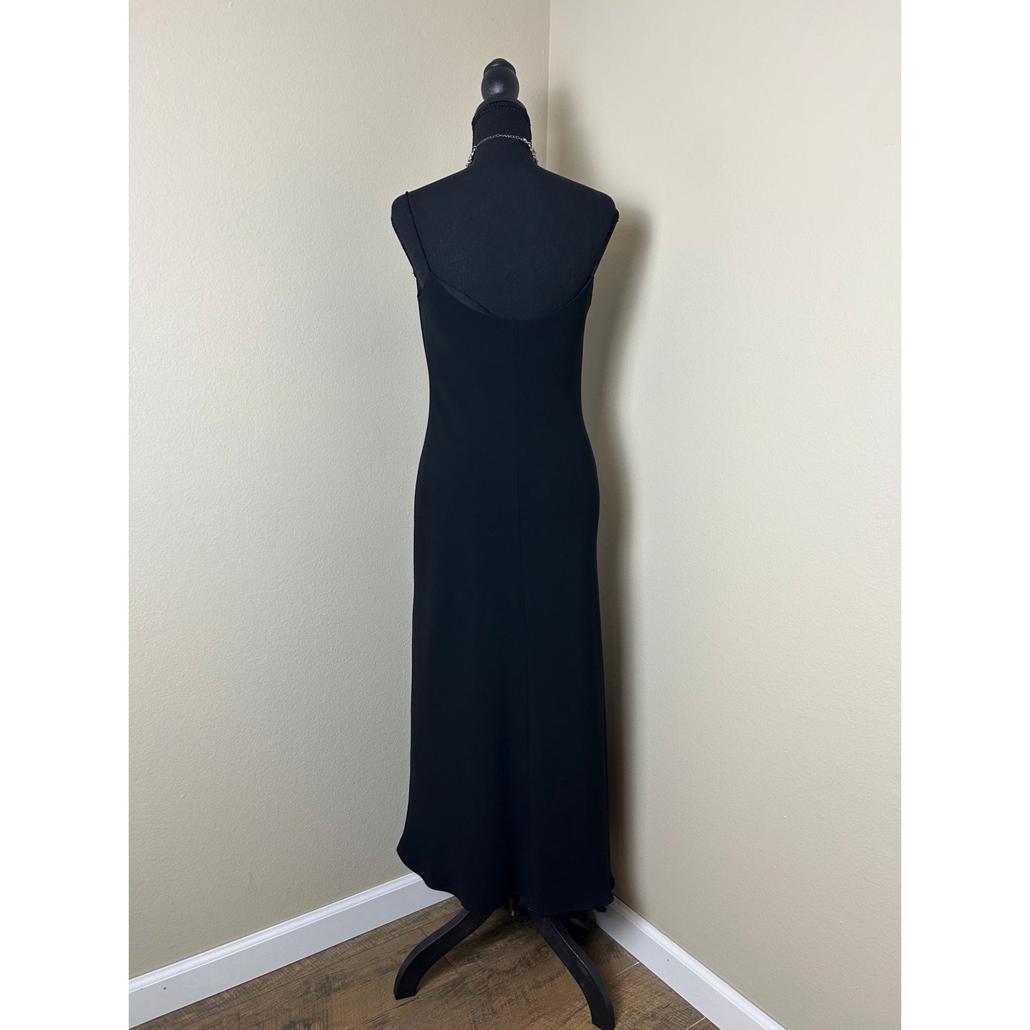 ✨ Vintage Jones New York Seidenkleid mit Perlen und Schalkragen