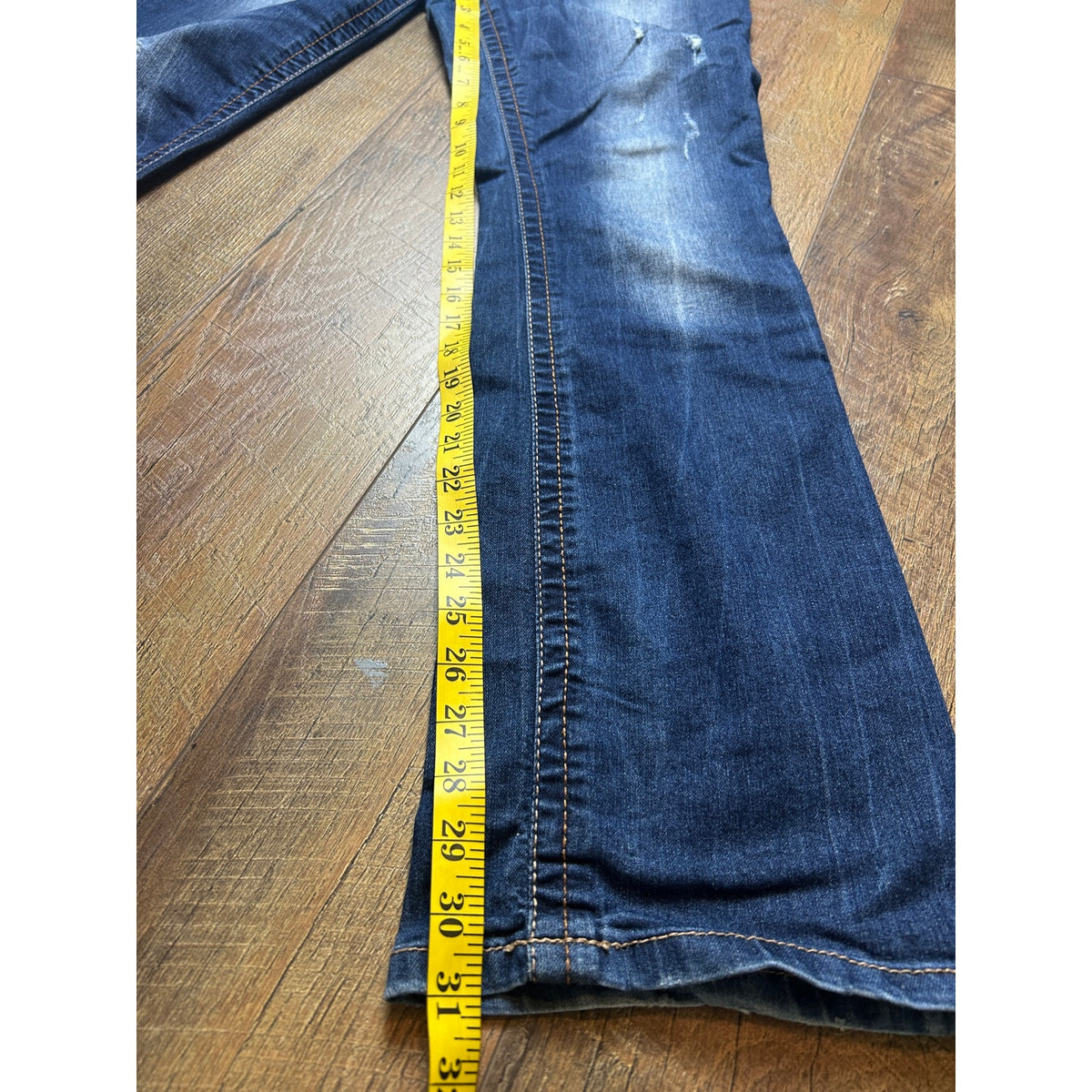 Seven For All Mankind Slim Boot Jeans Medium Wash Faded Denim Size 12