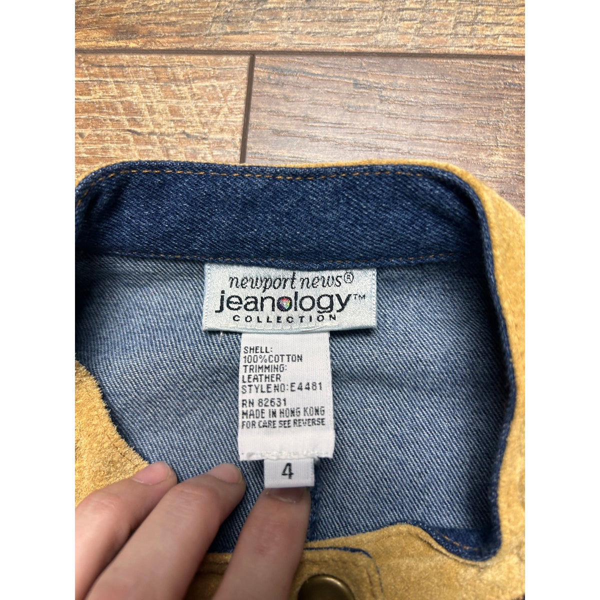 Newport News Jeanology Denim Suede Western Jacket Size 4 90s Y2K