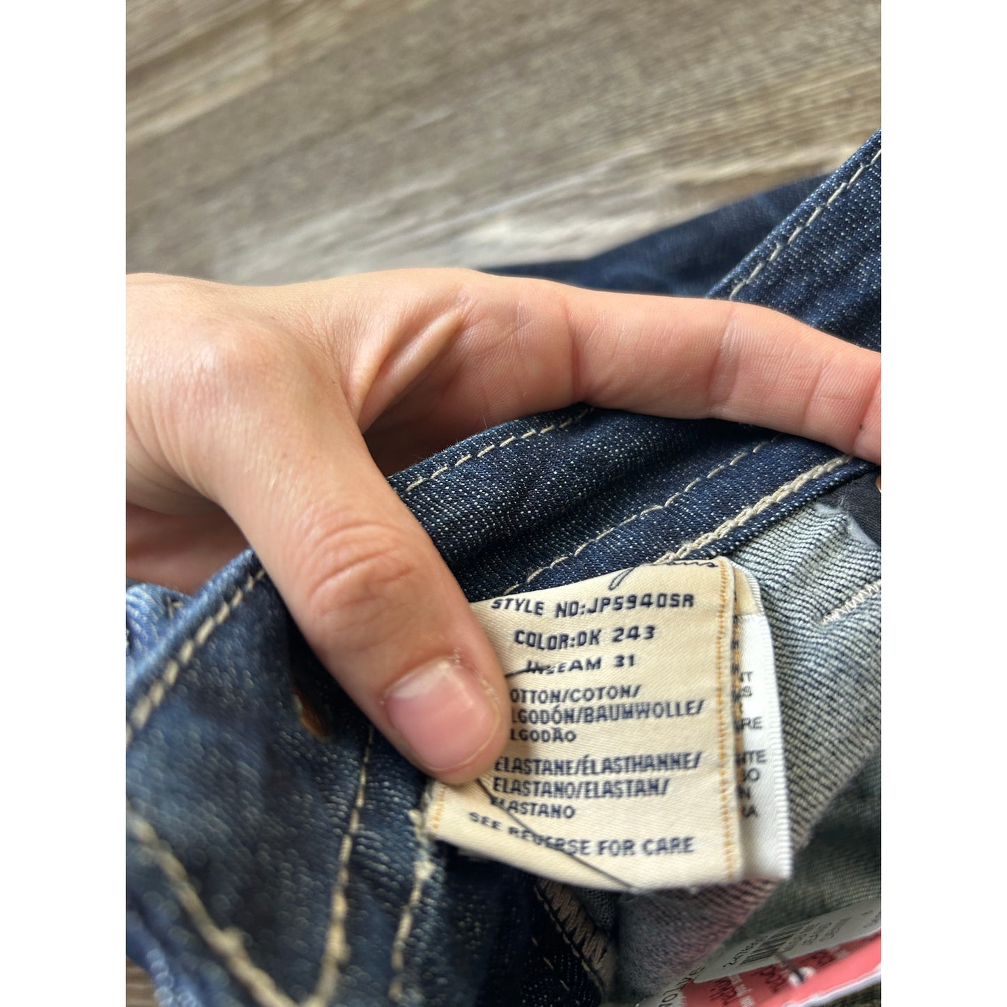 Jeans moulant Miss Me avec signe de la paix, taille 28