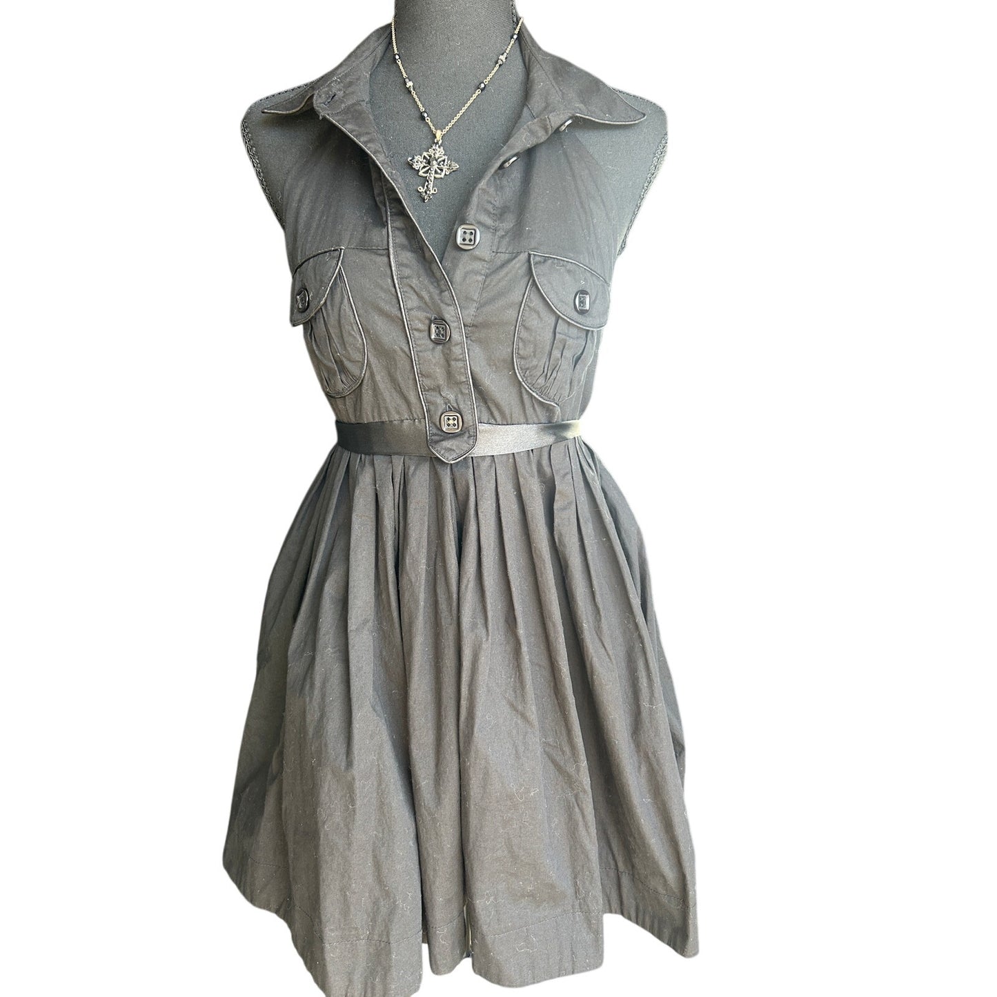 💋 Y2K Rampage Babydoll Halter Mini Dress Size 5 Flowy Tie-Back
