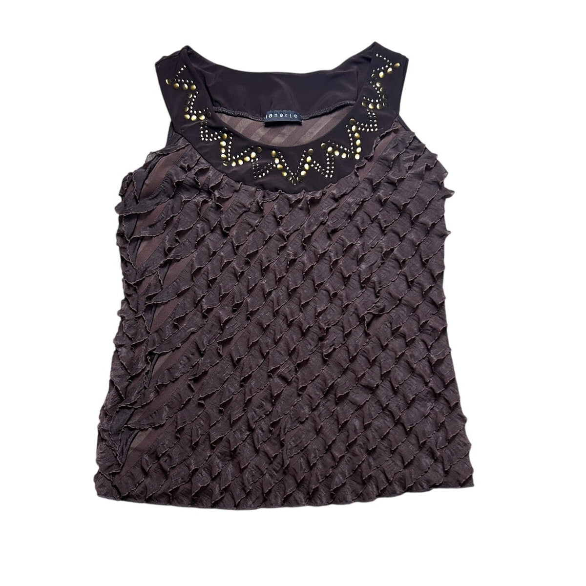 Janeric Studded Ruffle Going Out Top — size m