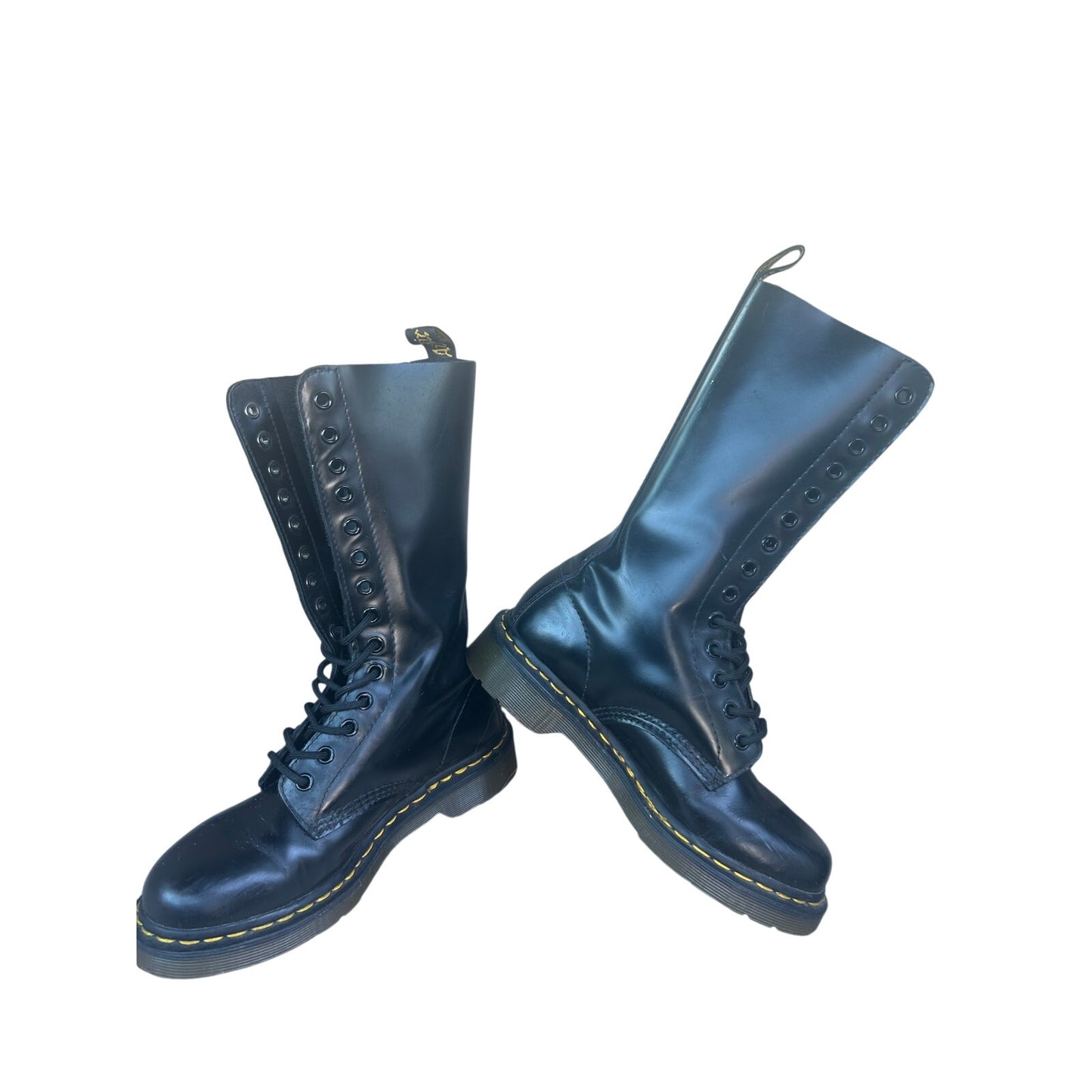 dr martens 1914 12 eye tall boots smooth leather size 6