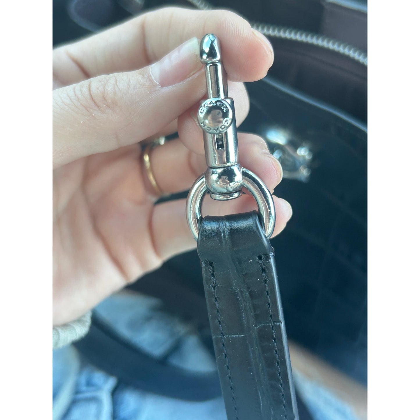 Nwot $350 Coach willow tote 24 crossbody croc-emb leather c8632