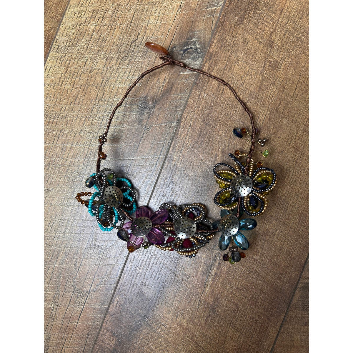 Fairycore Hand Beaded Wire Necklace