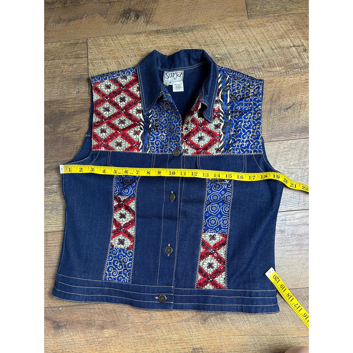 Surya beaded boho hippie denim maxi + vest set