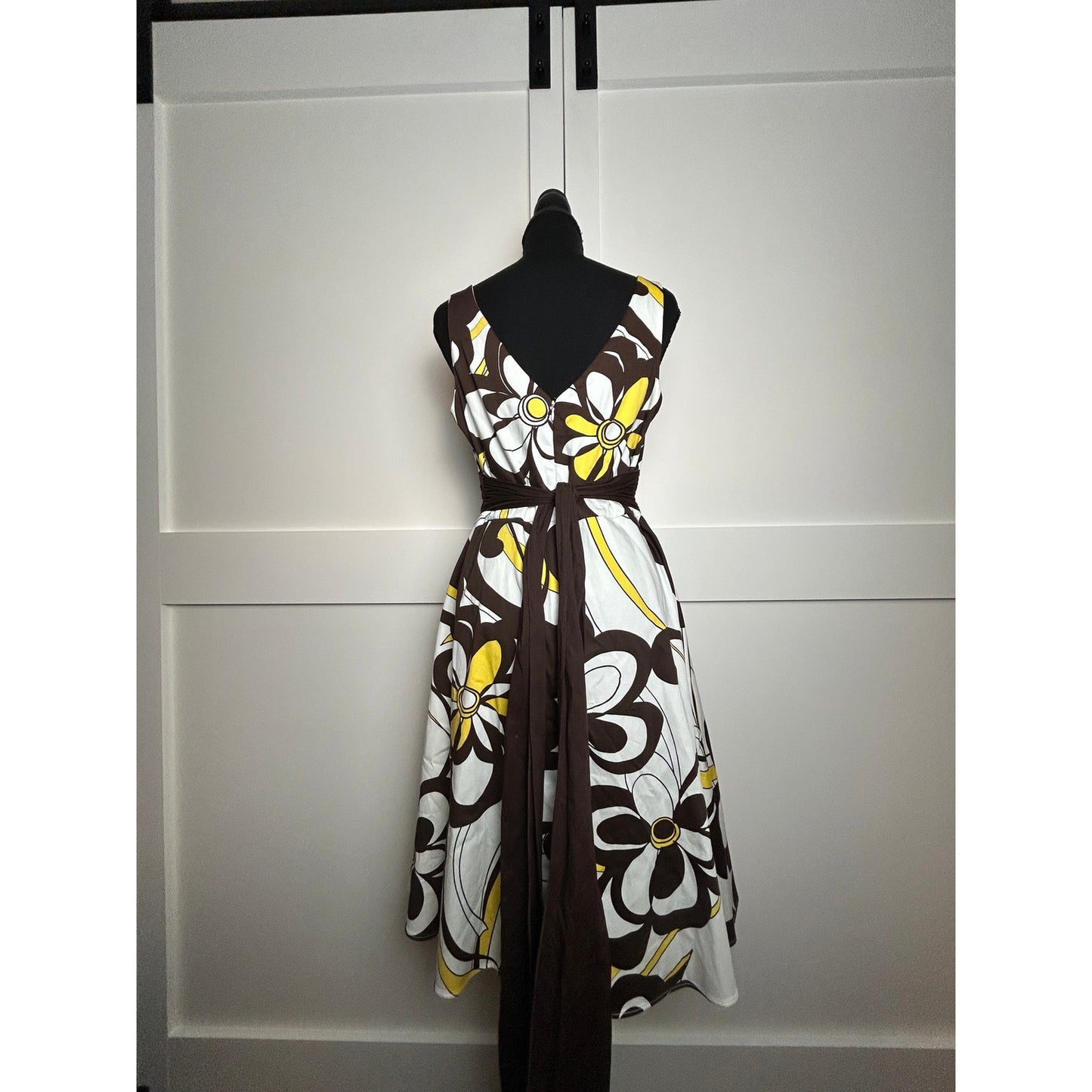 B Smart Y2K Geblümtes Neckholder-Kleid Größe 10 Western Coquette Baumwollmischgewebe Kleid
