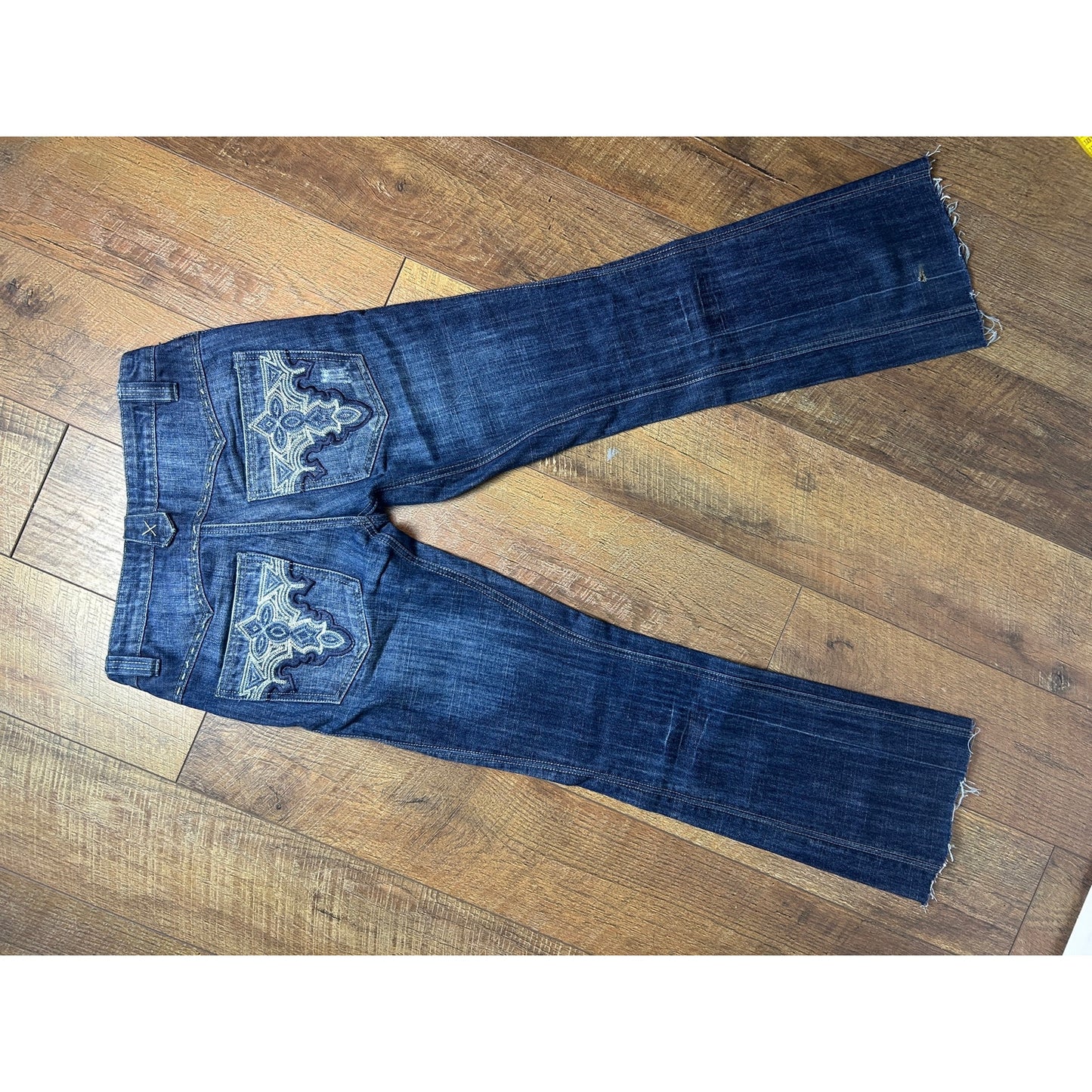 Antik Denim embroidered pocket western low rise bootcut jeans 28x29 Y2K faded