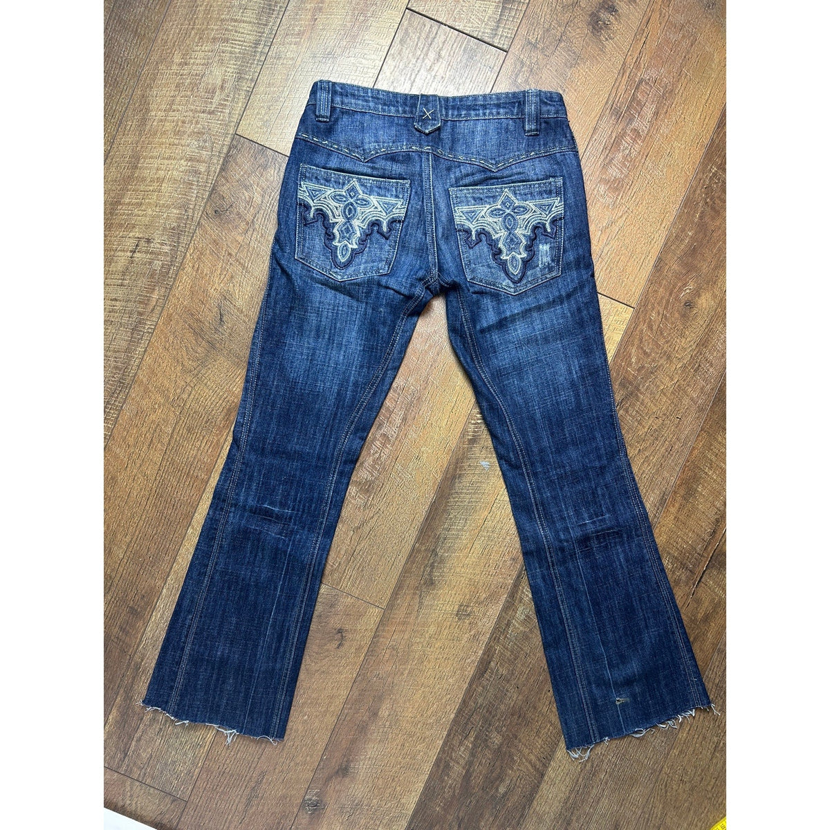 Antik Denim Embroidered Western Bootcut Jeans Size 28 - Y2K Low Rise Faded Denim