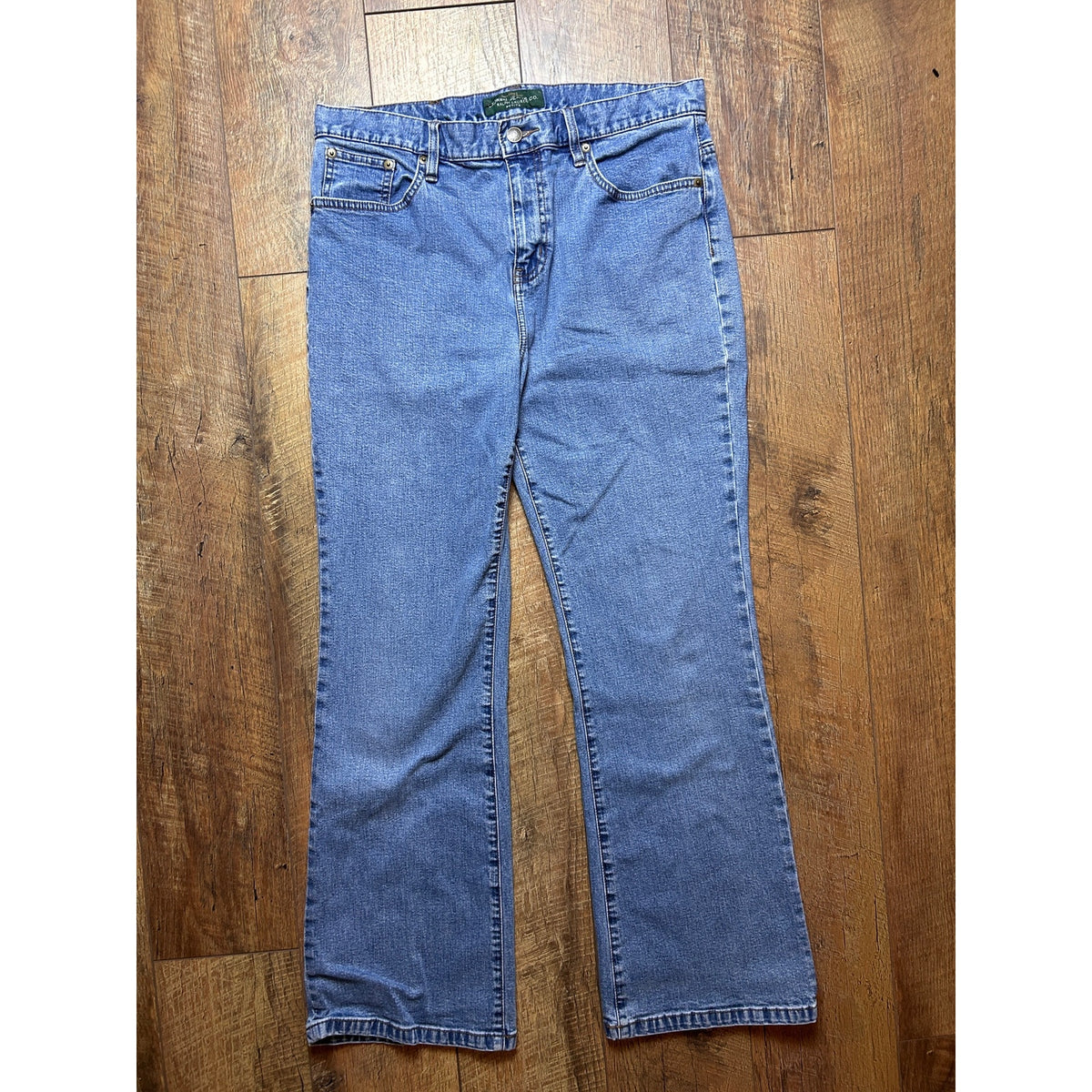 Vintage LRL Bootcut Jeans Size 12P 32x28 Mid Rise Light Wash Y2K Denim