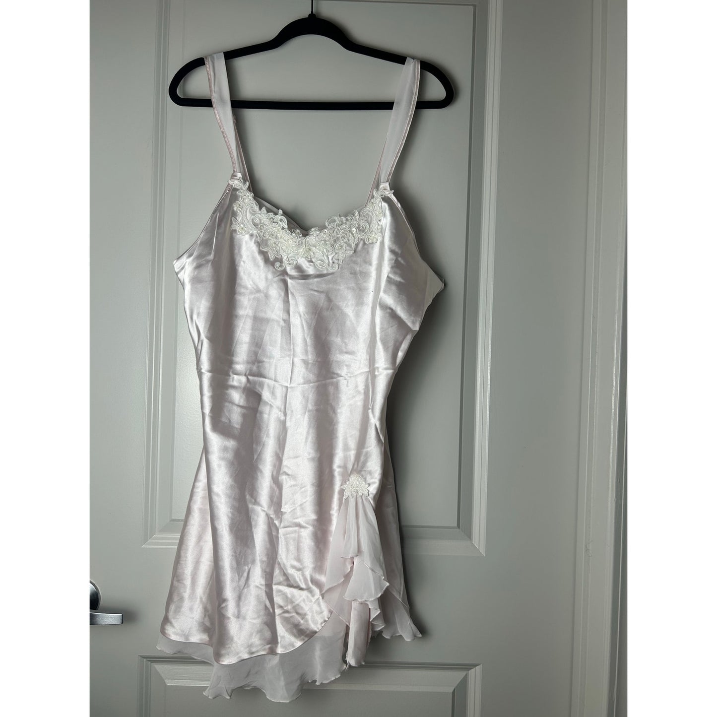 Linea donetela satin slip dress baby pink beaded size xl
