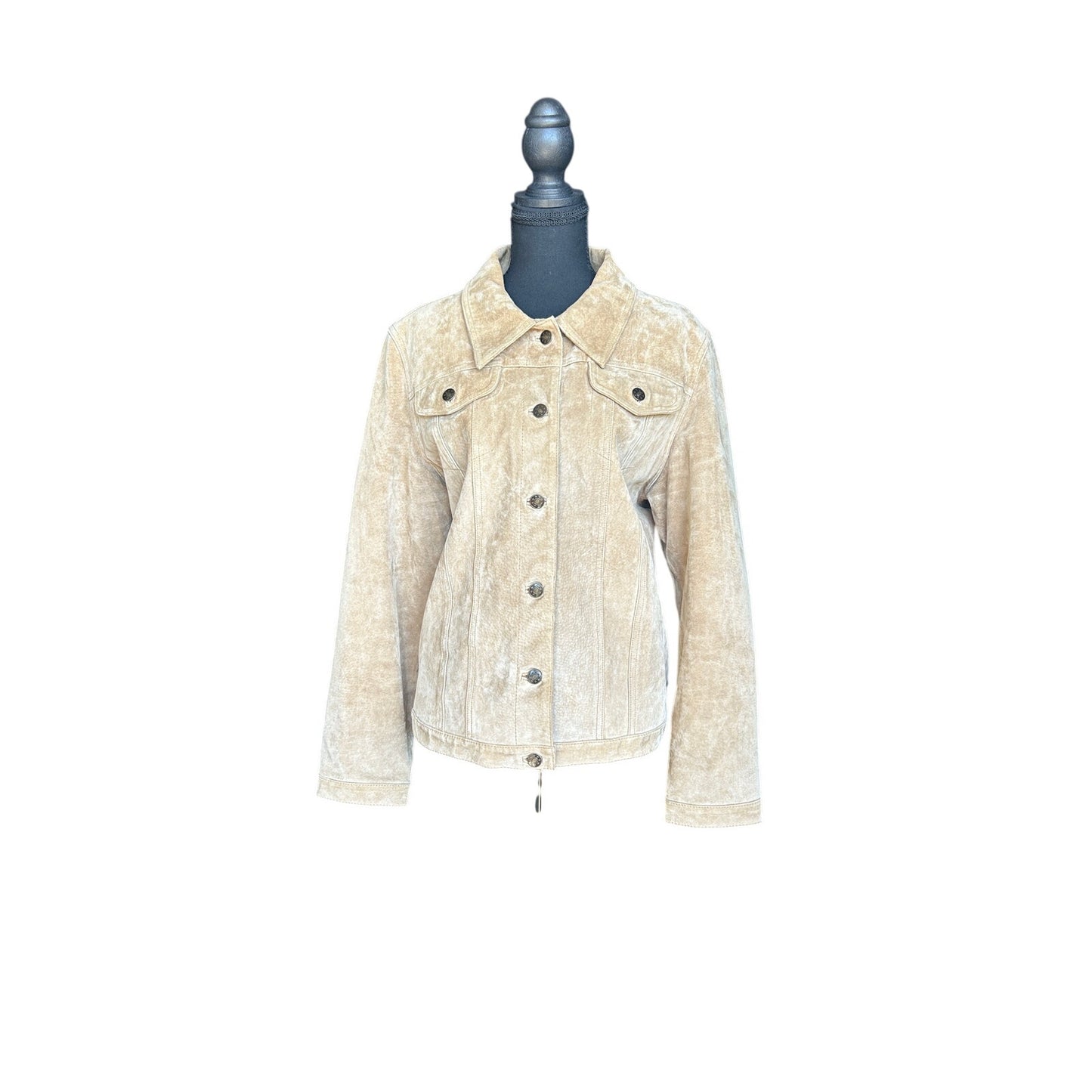🤎 Vintage Fabio Suede Trucker Jacket – Women’s Large – 90s Western Minimalist
