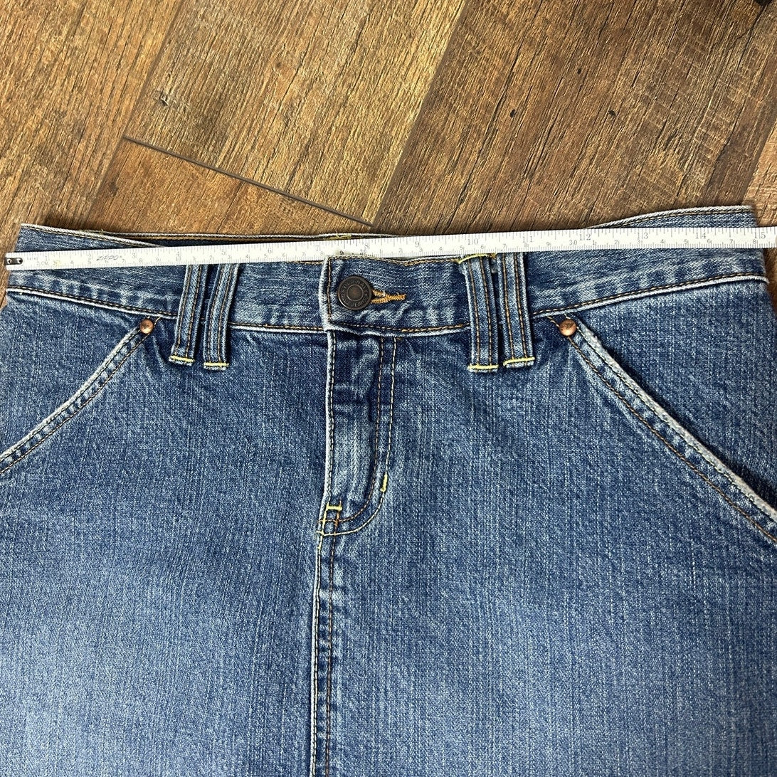 y2k it girl low rise vintage old navy denim mini carpenter skirt