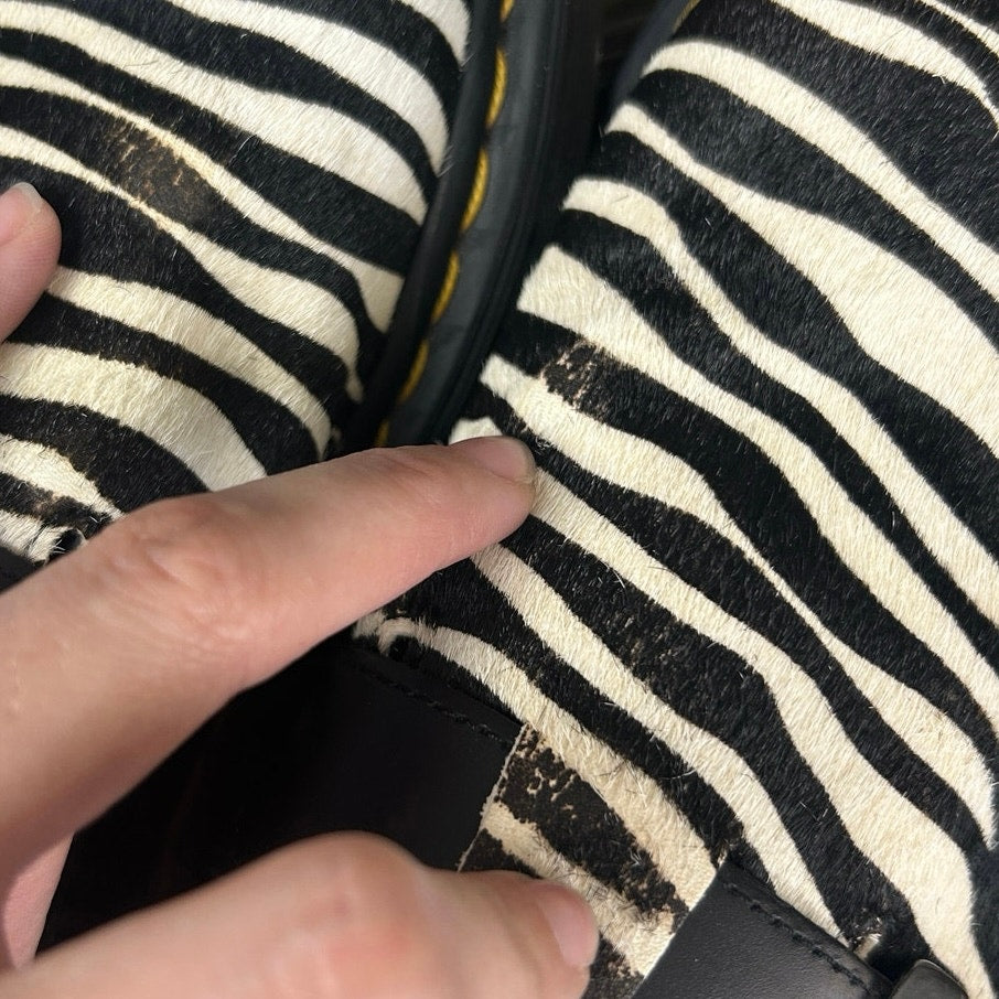 Mules Dr. Martens Jorge II Zebra Hair-On Taille 6 Imprimé Vache à Enfiler