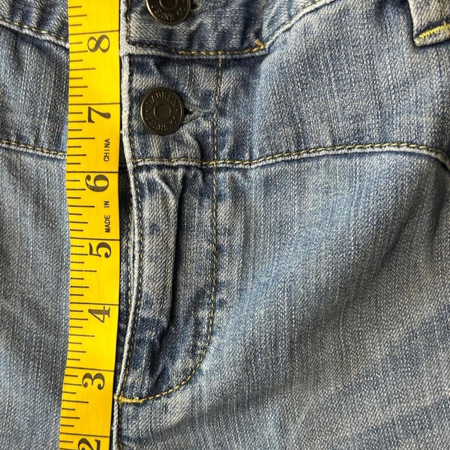 Lauren Ralph Lauren size 30x31 western Light blue denim bootcut jeans with fading