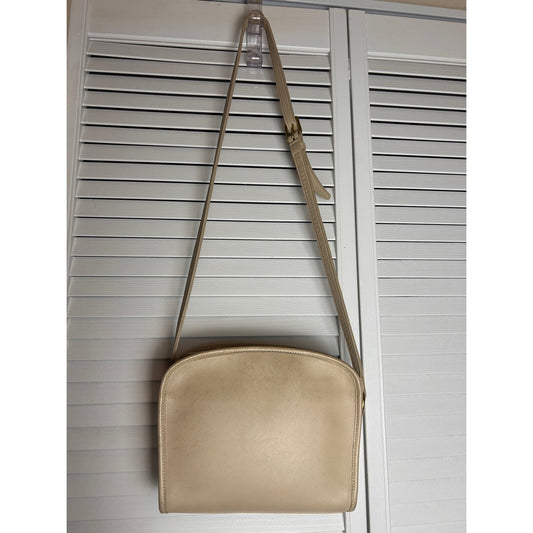 Vintage Coach Metropolis Zip 9087 Bone Leather Crossbody Shoulder Bag 1998