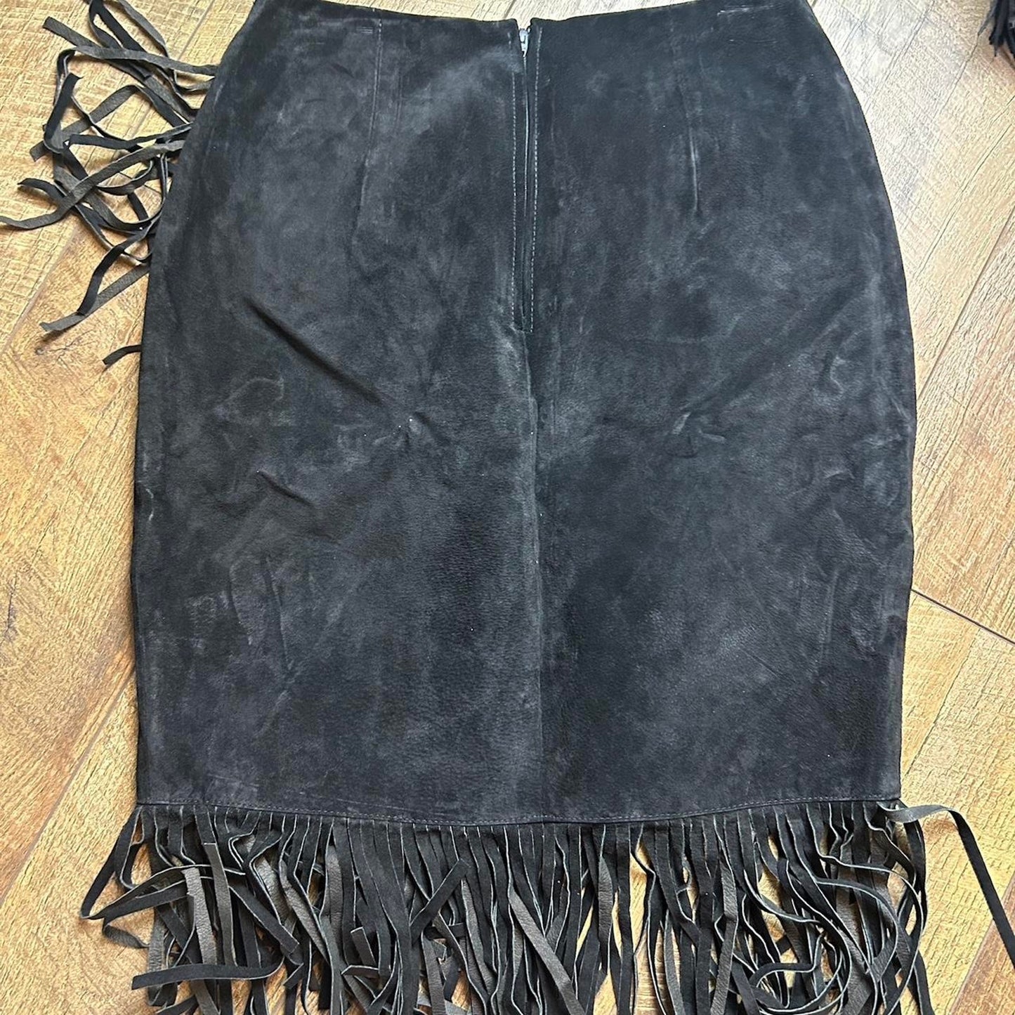 Rare vintage black suede leather