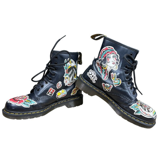 dr marten 1460 chris lambert traditional tattoo size 8 1/2 L