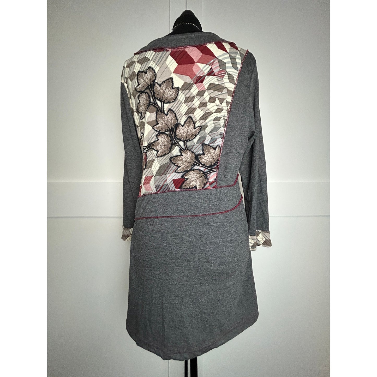 Orientique Patchwork Tunic Top Size L Euro Summer Edit Floral Rayon Boho Chic