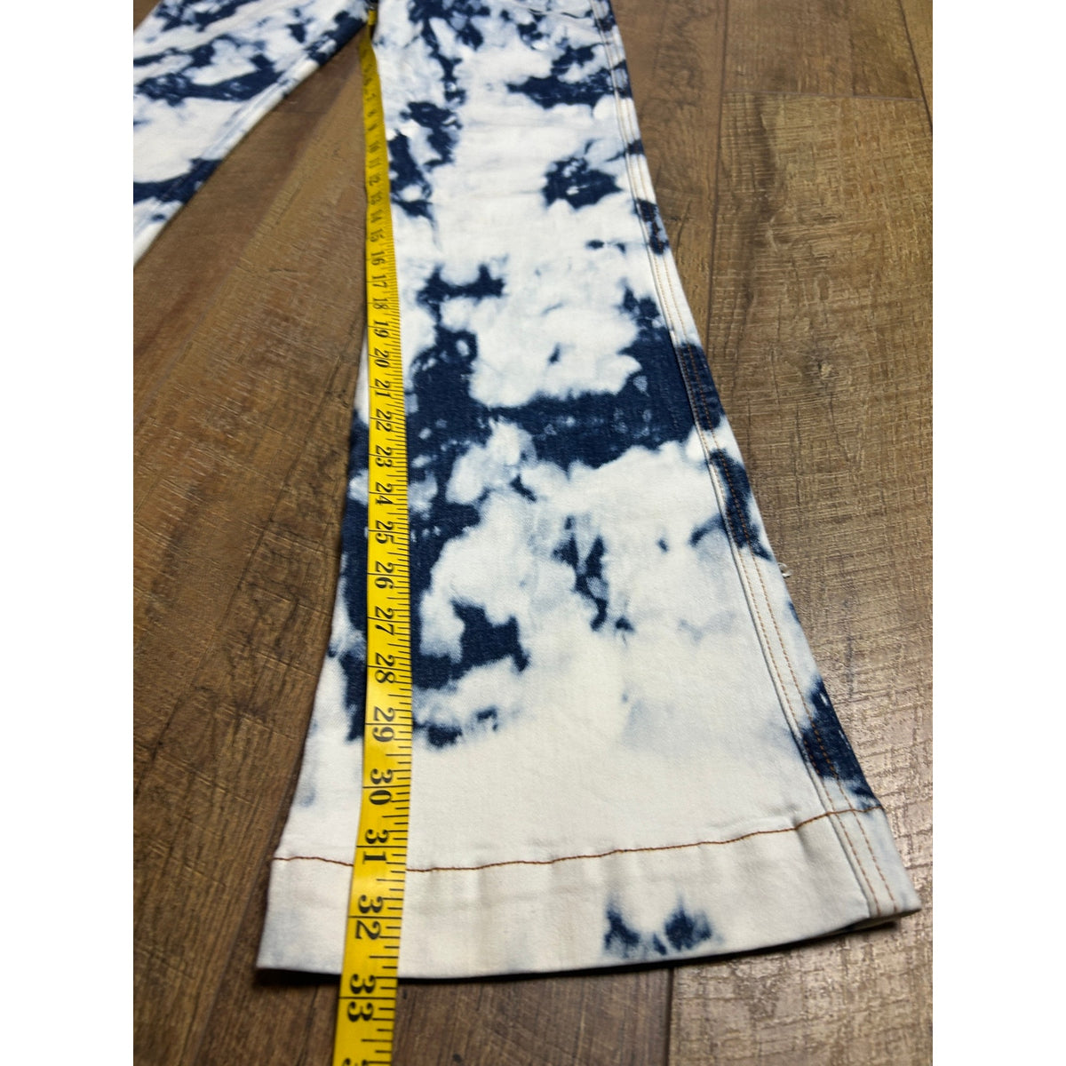 Revice NWT His loss pant apollo Asymmetrical Waist Cowgirl Jeans Tie Dye Acid Wash Low Rise Flare Size 27