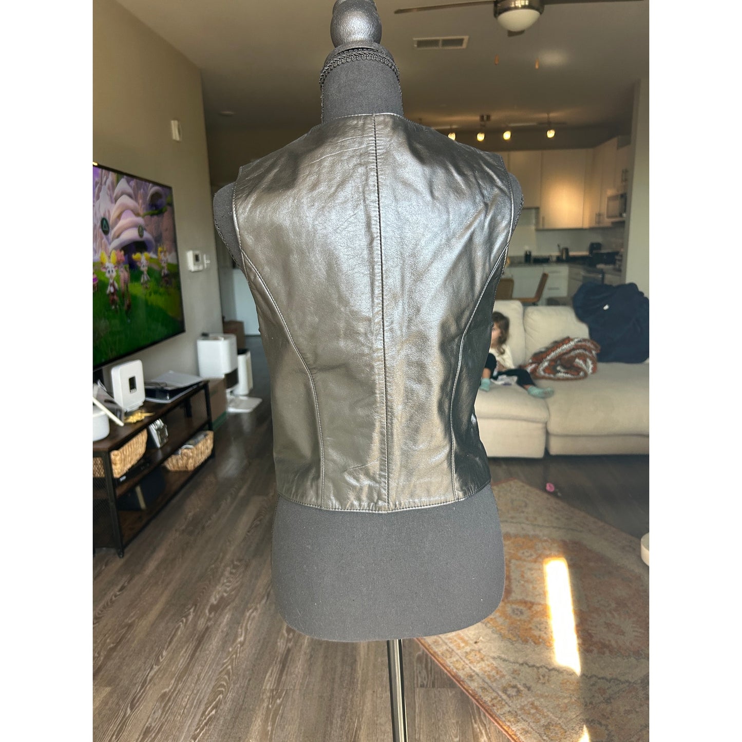 Vintage Leather Vest Size Small Biker Western Moto Layering Piece