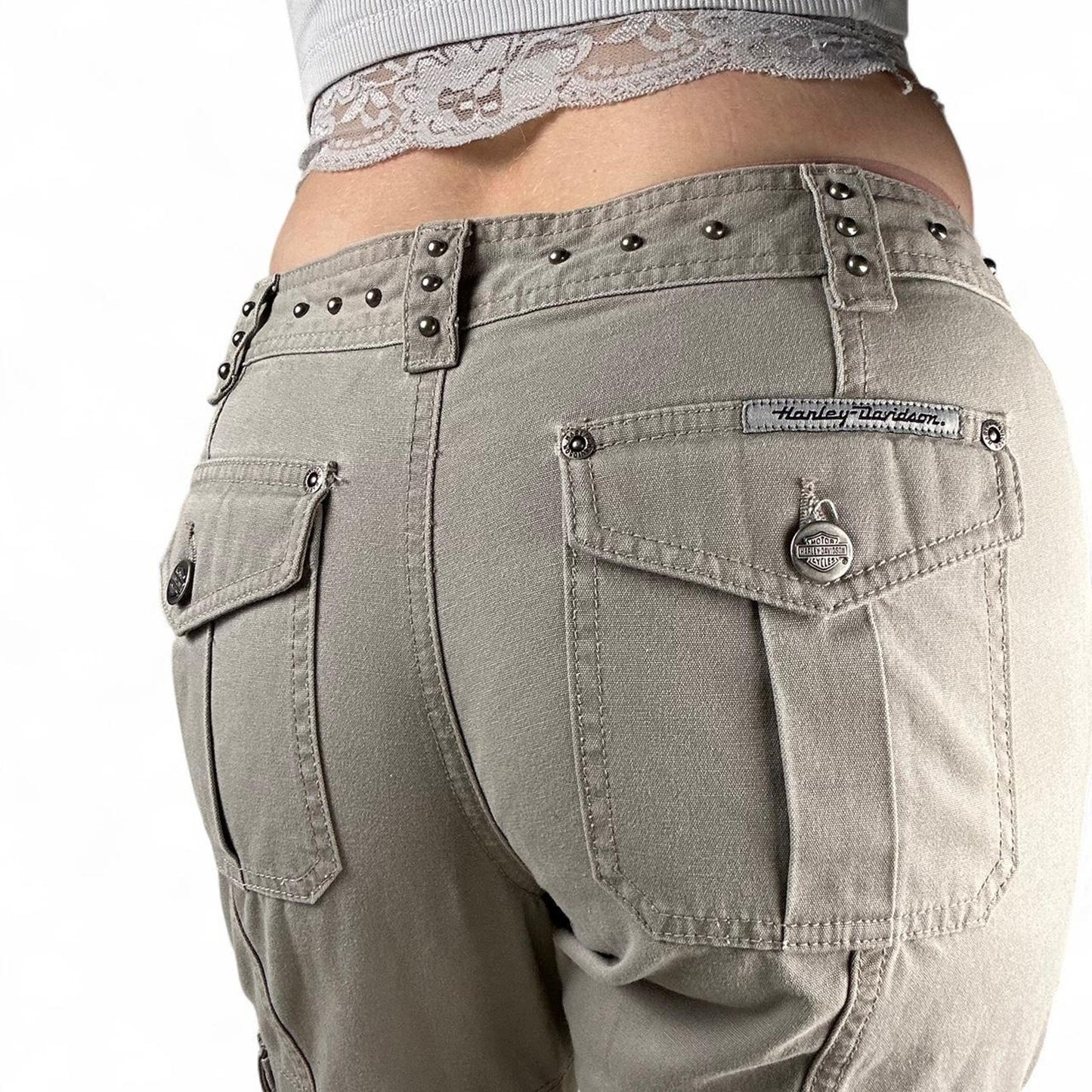 Harley Davidson size 31x29 lowrise Khaki green cargo