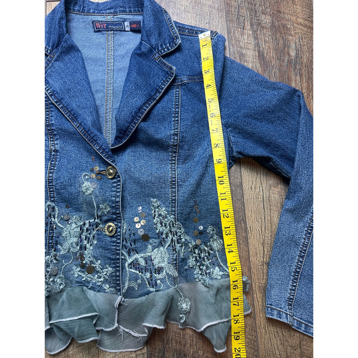 Y2K Whimsy Fairy Hit Denim Jacket Size Small Blue Jean Jacket