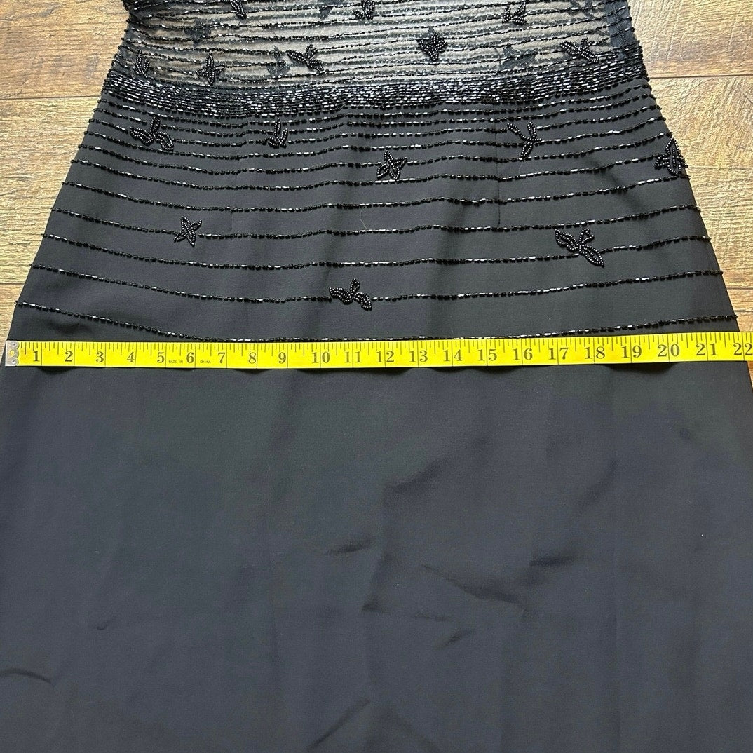 Y2K Beaded waist cut out evening gown size 14 Le Gala by Mon Cheri
