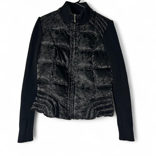 Blouson matelassé argenté Bebe taille M style Indie Sleaze Y2K métallique