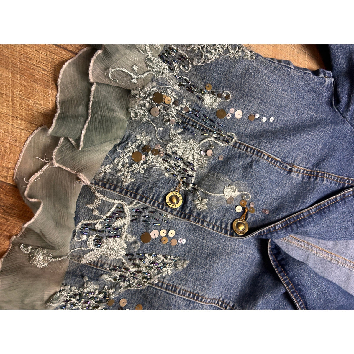 Y2K Whimsy Fairy Hit Denim Jacket Size Small Blue Jean Jacket