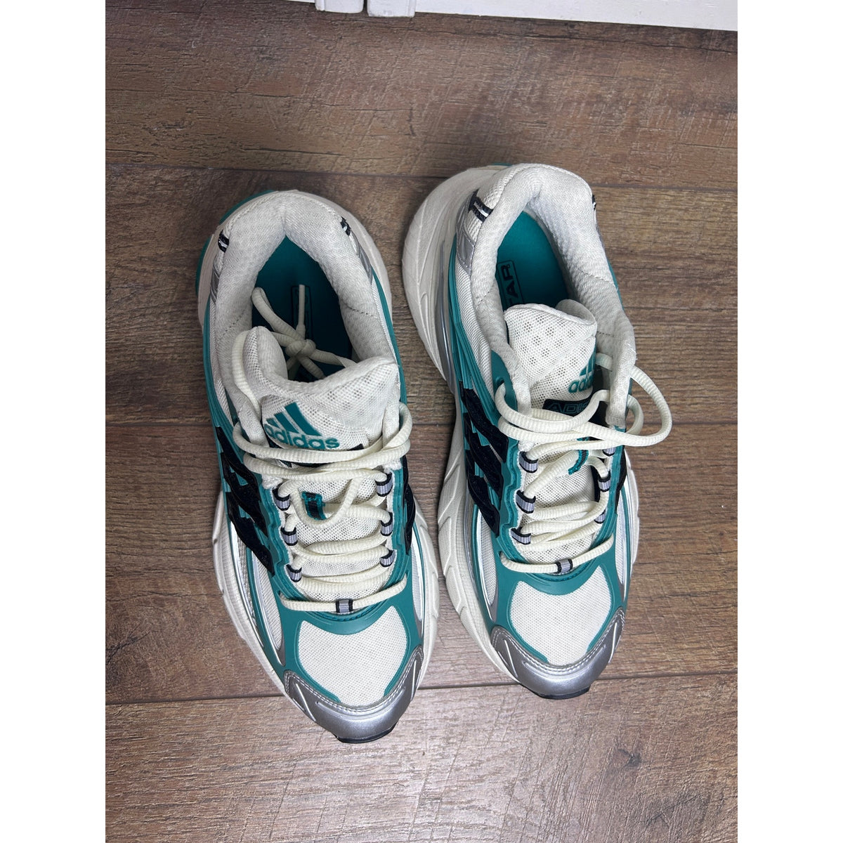 Adidas Adistar XLG 2.0 Teal Cream Black Silver Chunky Y2K Sneakers Men's 8.5