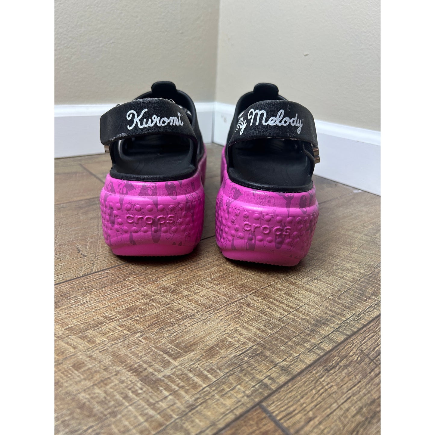 Crocs Karumi My Melody Plateau Mary Jane Pink Black Größe 8 Kawaii Sanrio