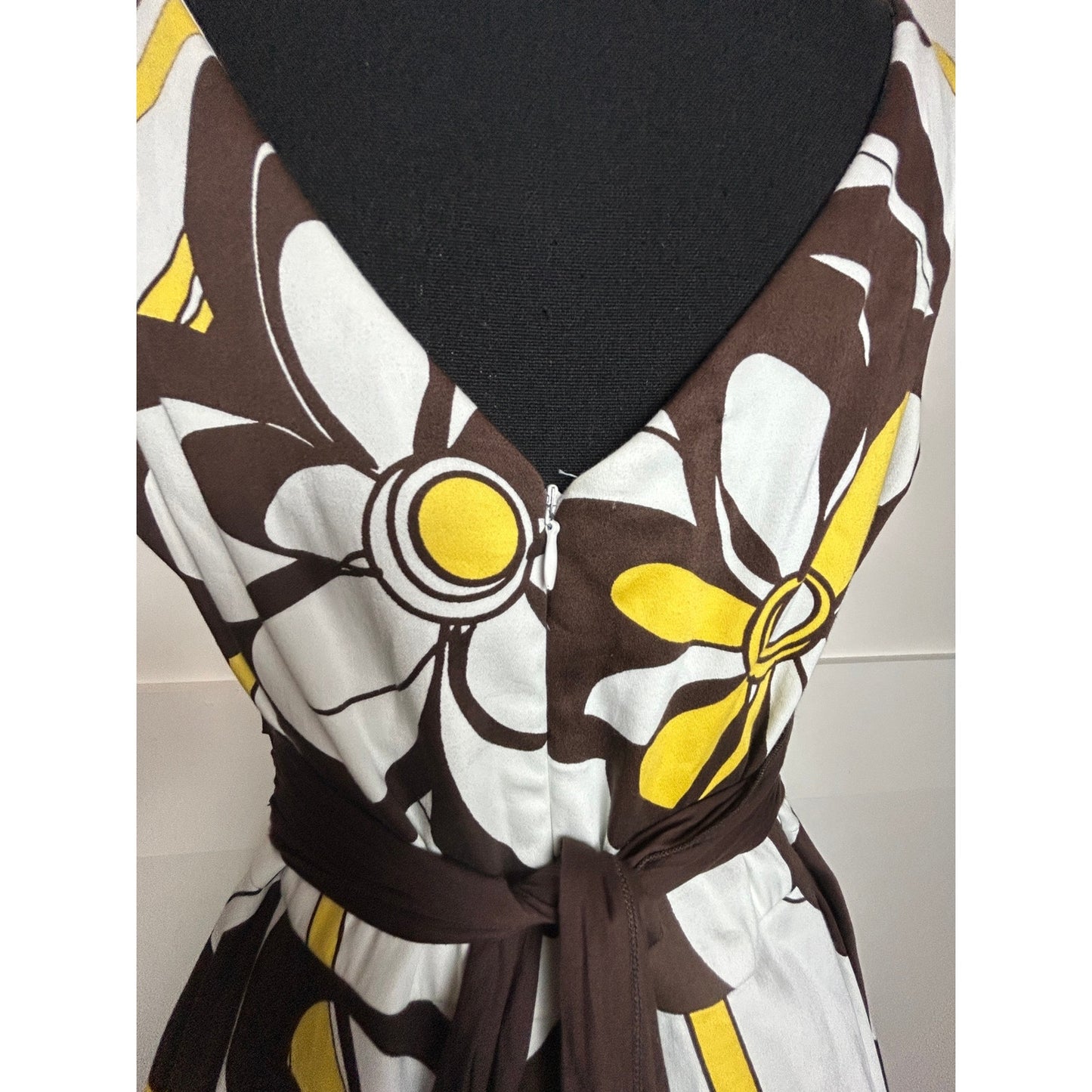 B Smart Y2K Geblümtes Neckholder-Kleid Größe 10 Western Coquette Baumwollmischgewebe Kleid