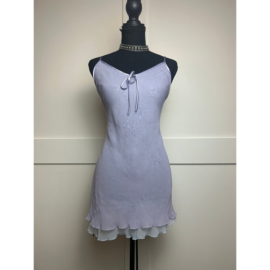 Frederick’s of Hollywood Robe nuisette fluide transparente Fairycore bleu violet M