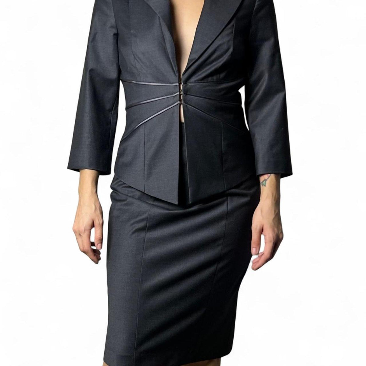 Bebe suit jacket and skirt