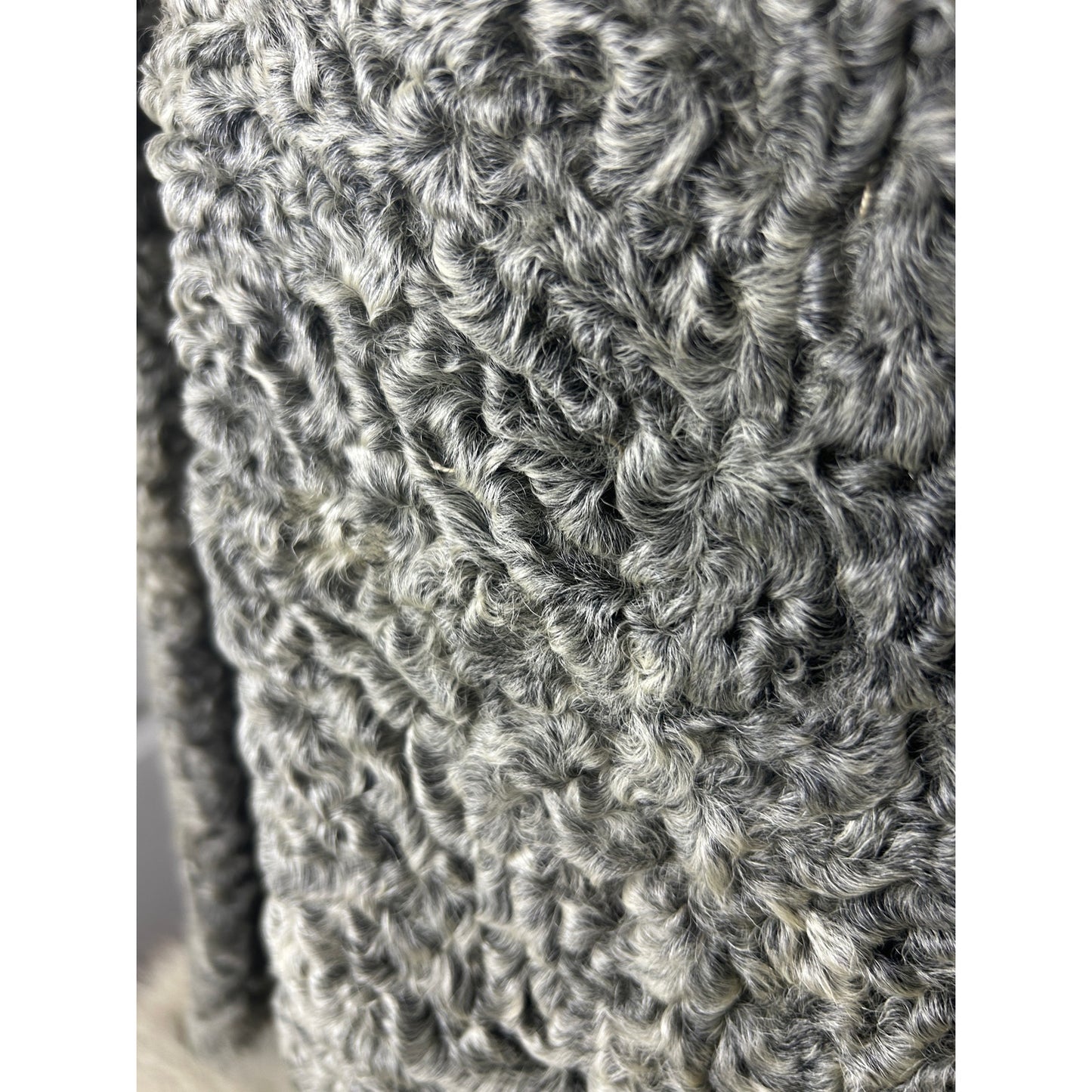 Manteau afghan en peau de mouton Penny Lane en agneau persan argenté taille M mode d'archives