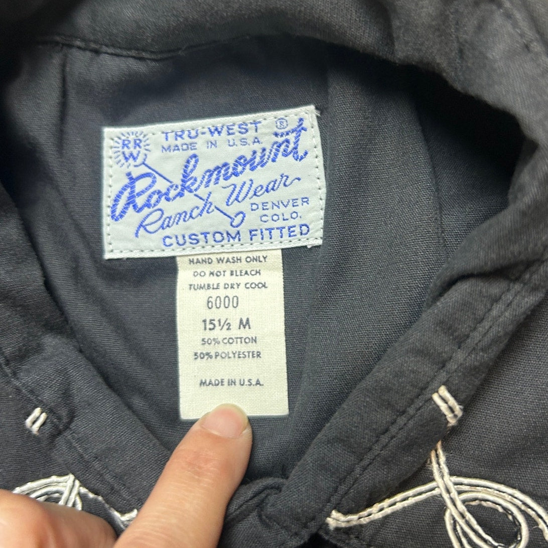 Rockmount Ranch Wear Pearl Snap Westernhemd 22 PTP Western Alt Vintage