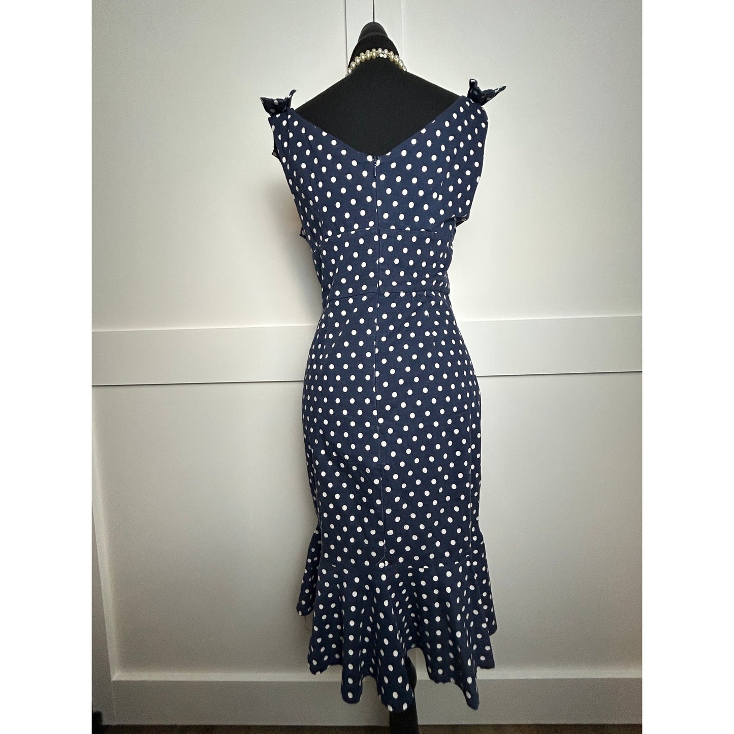 50er Jahre Retro-Tupfenkleid Lindy Bop Pin Up Rockabilly Fit-and-Flare Midi