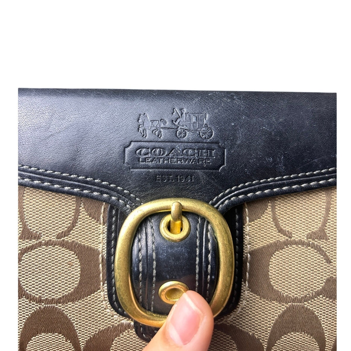 Coach Bleecker Monogram Wallet Checkbook Set