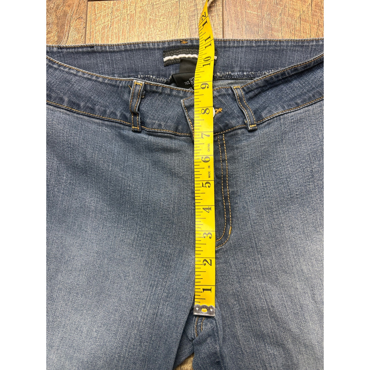 Bebe Vintage Popstar Jeans Faded Wash Cuffed Hem Mid Rise W30 L31