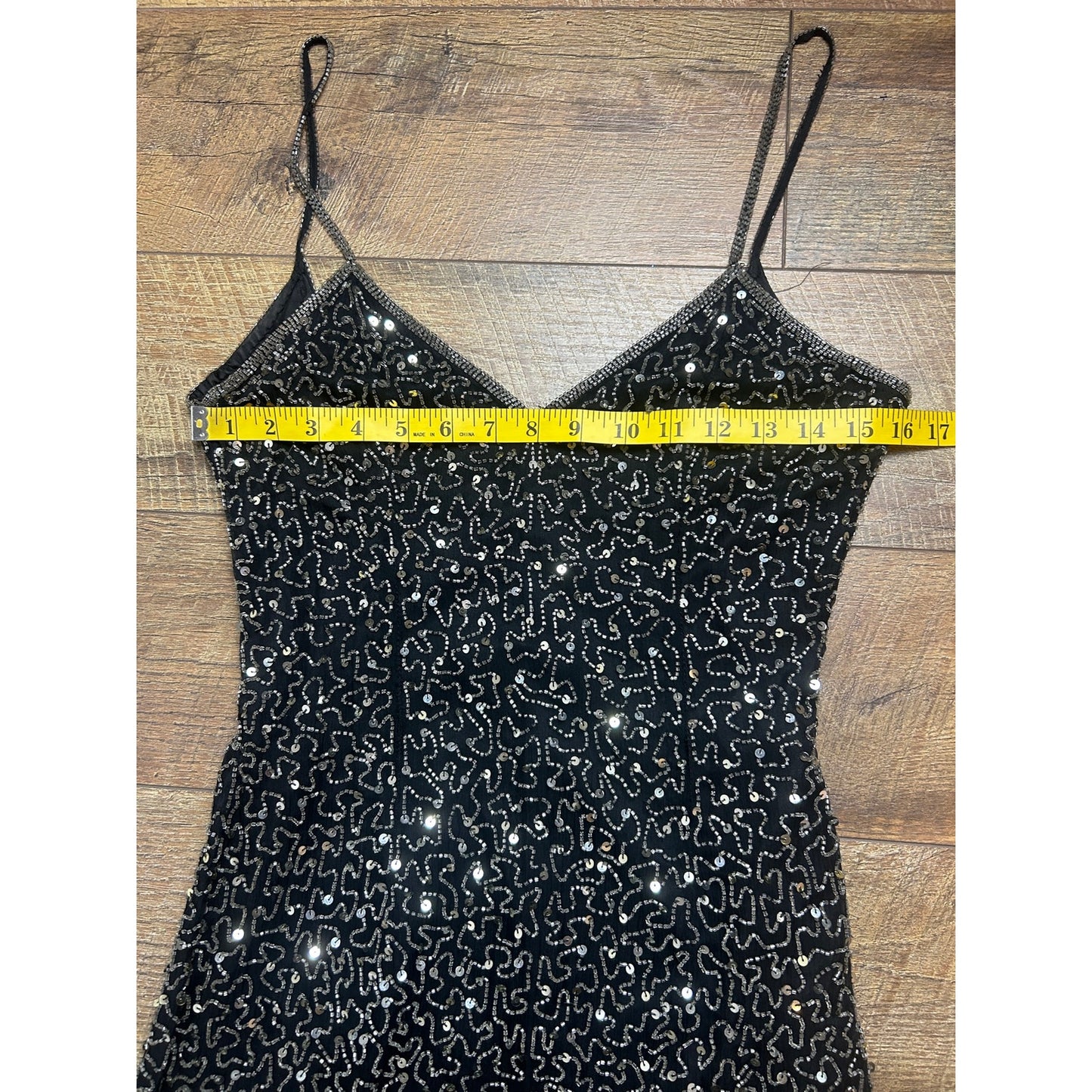 silk beaded low back evening gown