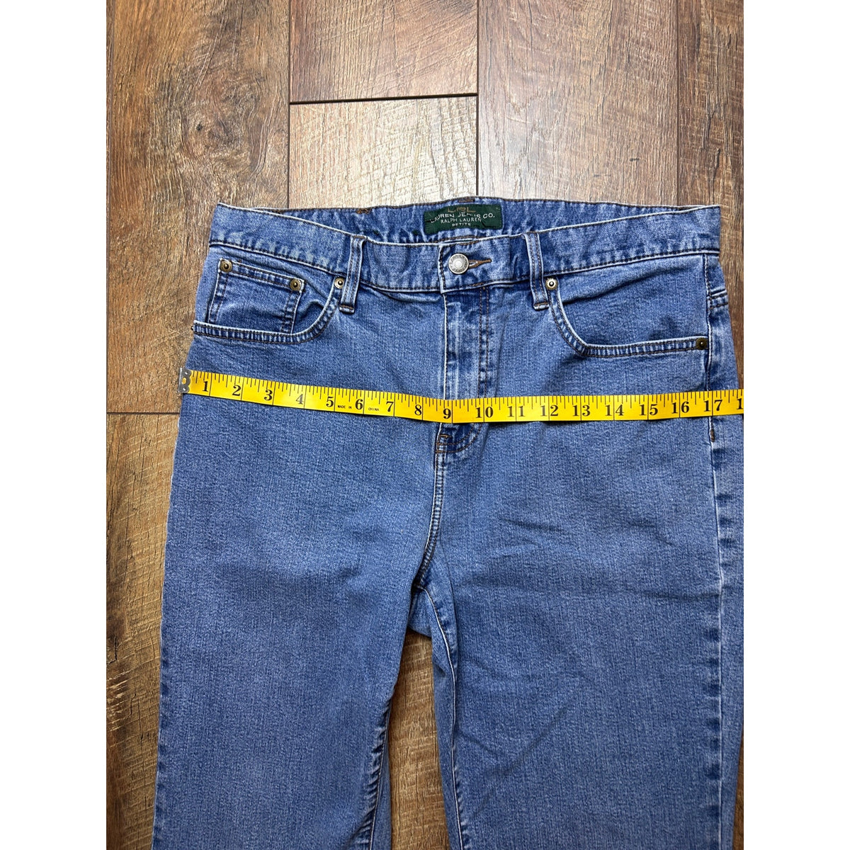 Vintage LRL Bootcut Jeans Size 12P 32x28 Mid Rise Light Wash Y2K Denim