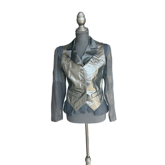 Vintage Leather Vest Size Small Biker Western Moto Layering Piece