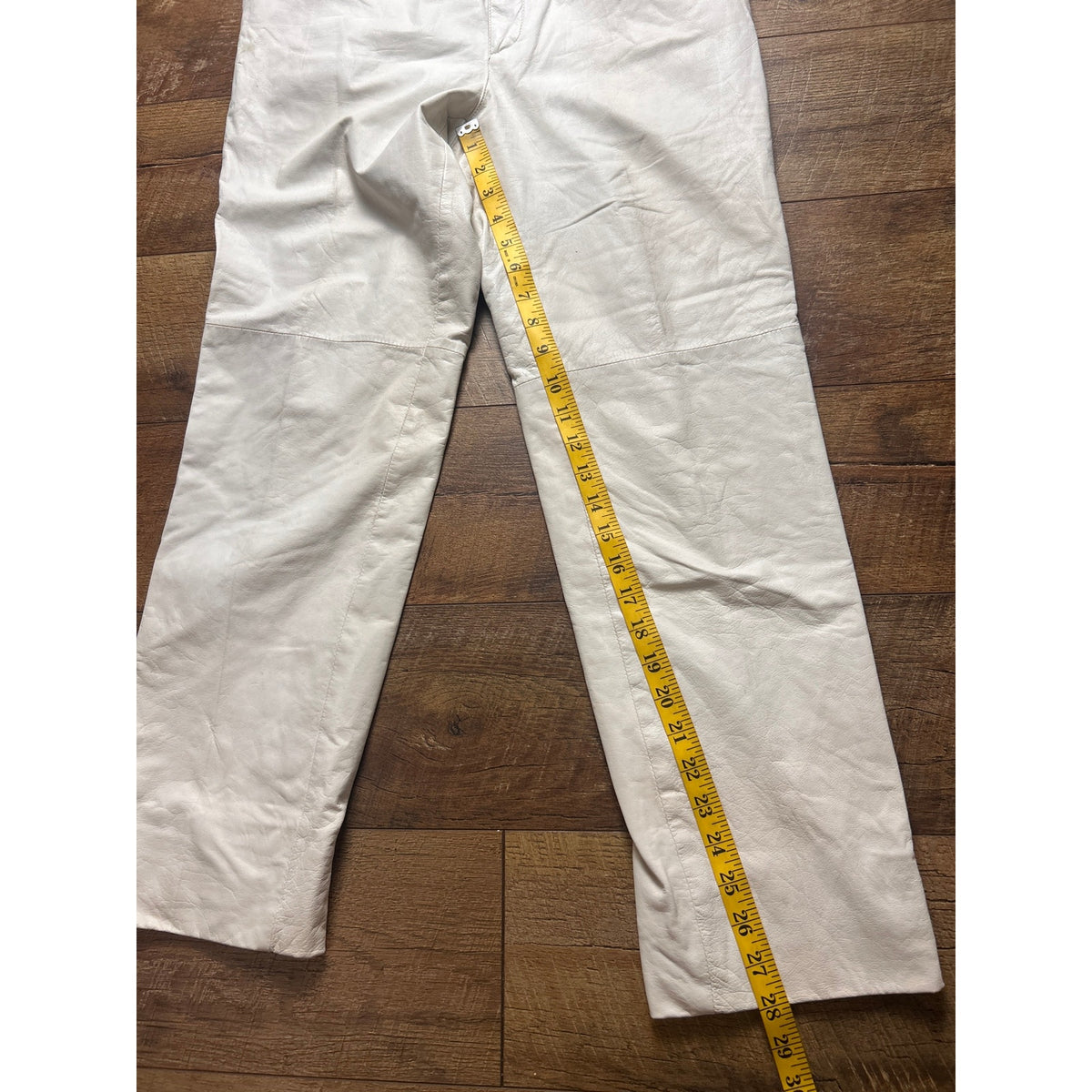 Tannery west white leather pants 27” w 29”L
