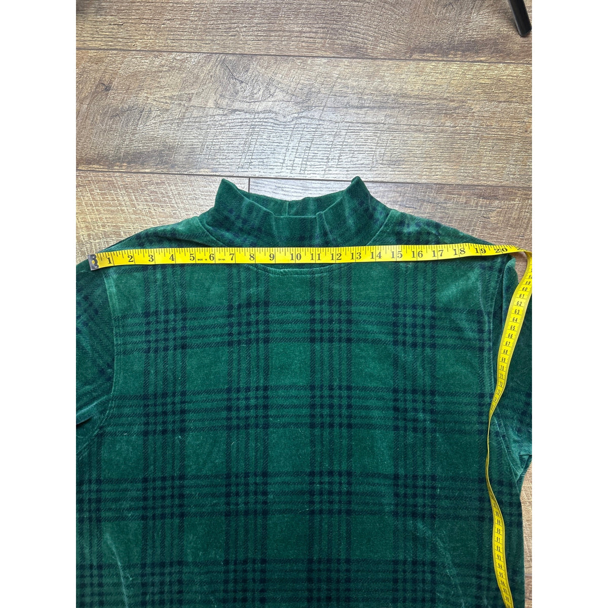 Vintage 60s Bold Spirits Velour Plaid Mod Dress Navy Green XL | Retro