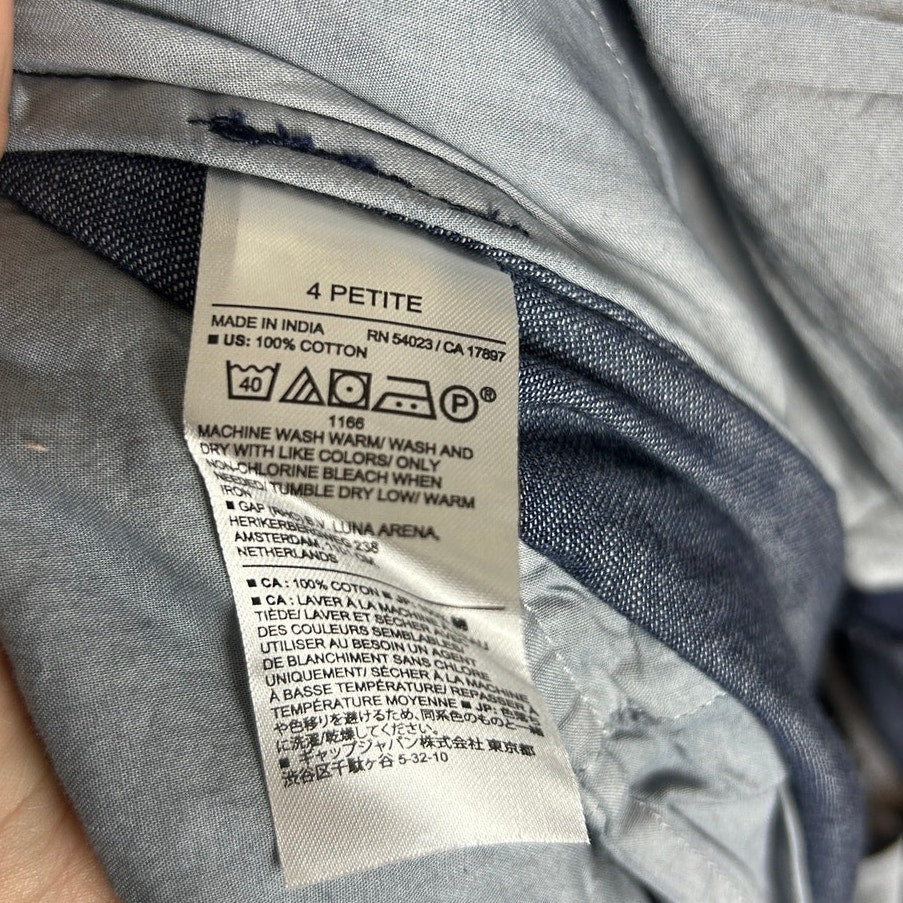nwt banana republic chambray jumpsuit size 4 petite 170 retail